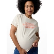 Women's Maternity Short Sleeve Relaxed Crew Graphic Tee, Sizes S-XXL