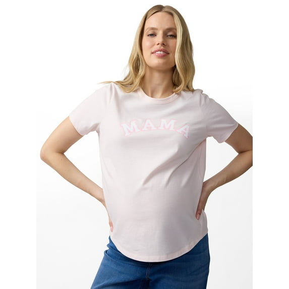 Ingrid & Isabel For Every Belly Women's Maternity Short Sleeve Relaxed Crew Graphic Tee, Sizes S-XXL