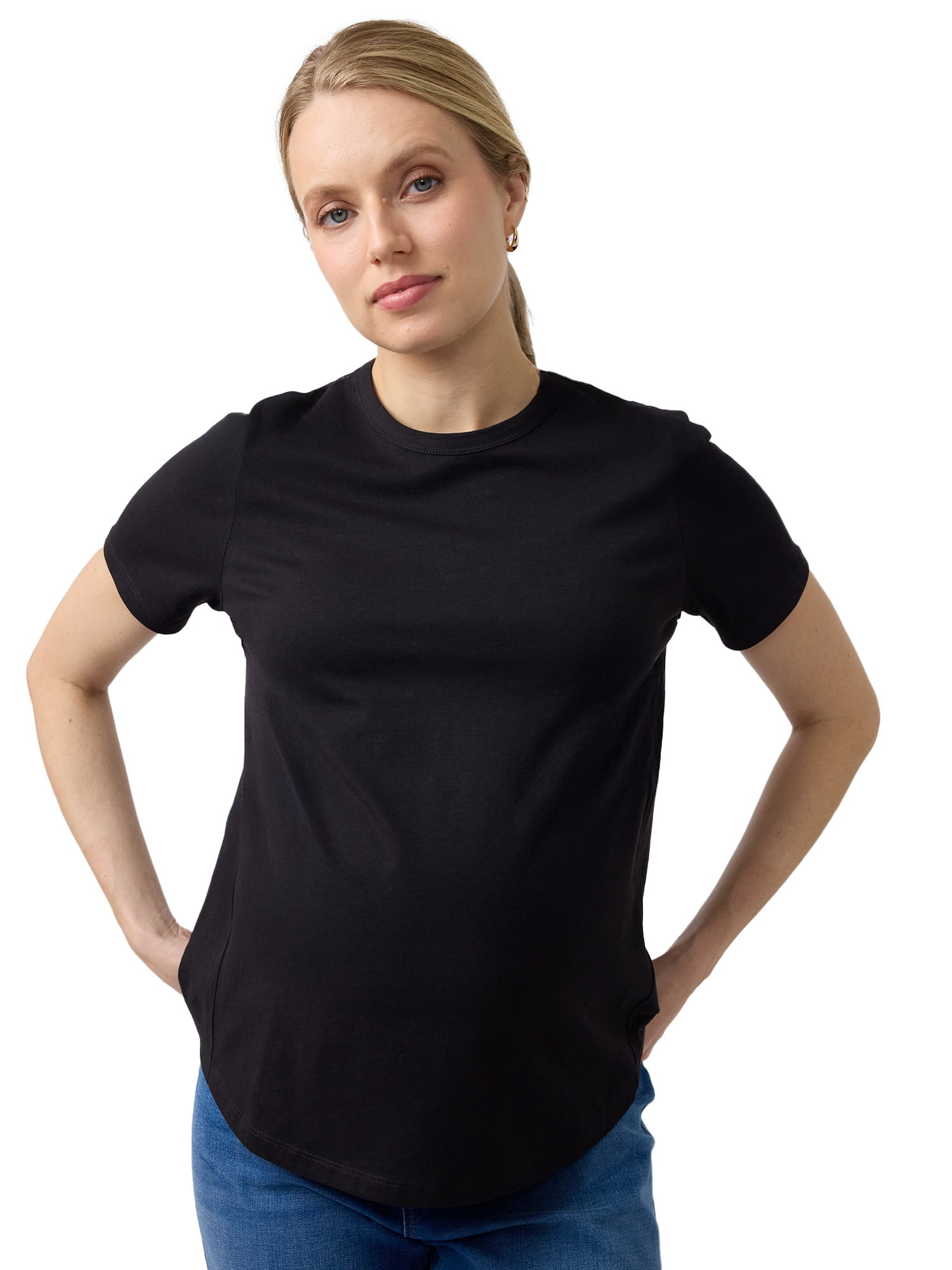 Women's Maternity Short Sleeve Relaxed Crew Tee, Sizes S-XXL