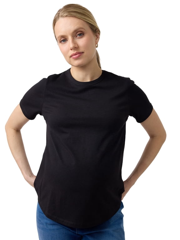 Women's Maternity Short Sleeve Relaxed Crew Tee, Sizes S-XXL