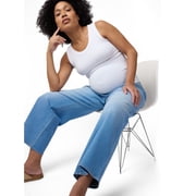 Maternity Wide Leg Jeans, Size S-XXL