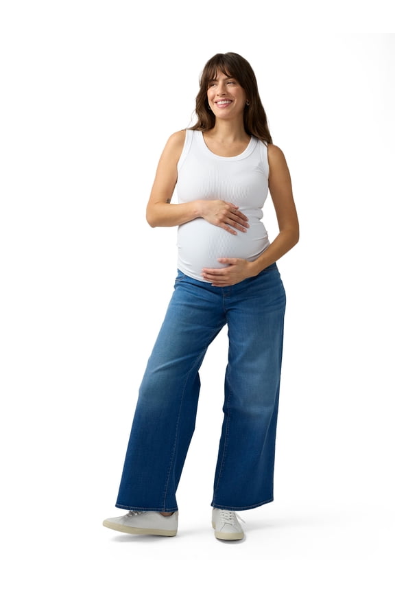 Maternity Wide Leg Jeans, Size S-XXL