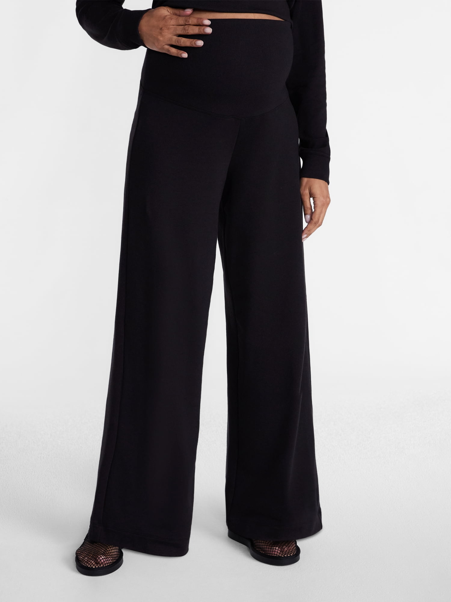 Ingrid & Isabel For Every Belly Women's Maternity Wide Leg Knit Pants, Sizes S-XXL
