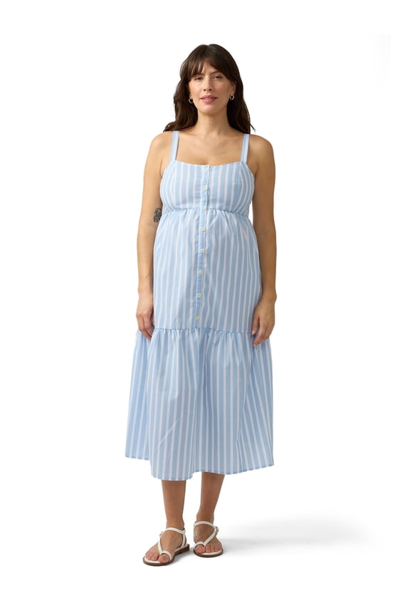 Women's Maternity Woven Button Front Dress, Sizes S-XXL
