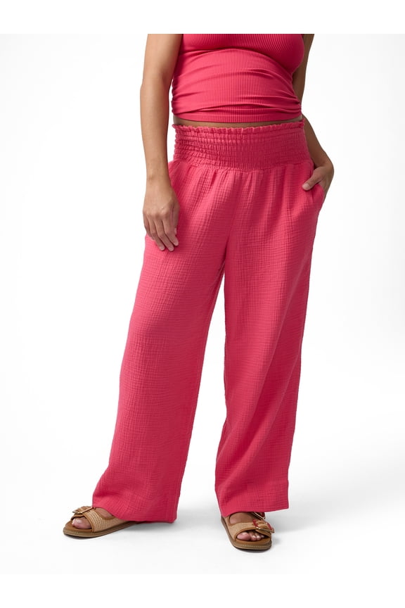 Women's Maternity Wide Leg Gauze Pant, Sizes XS-XXL