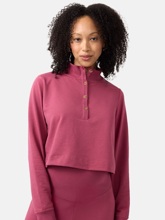 Women's Maternity Button Front Knit Top, Sizes S-XXL
