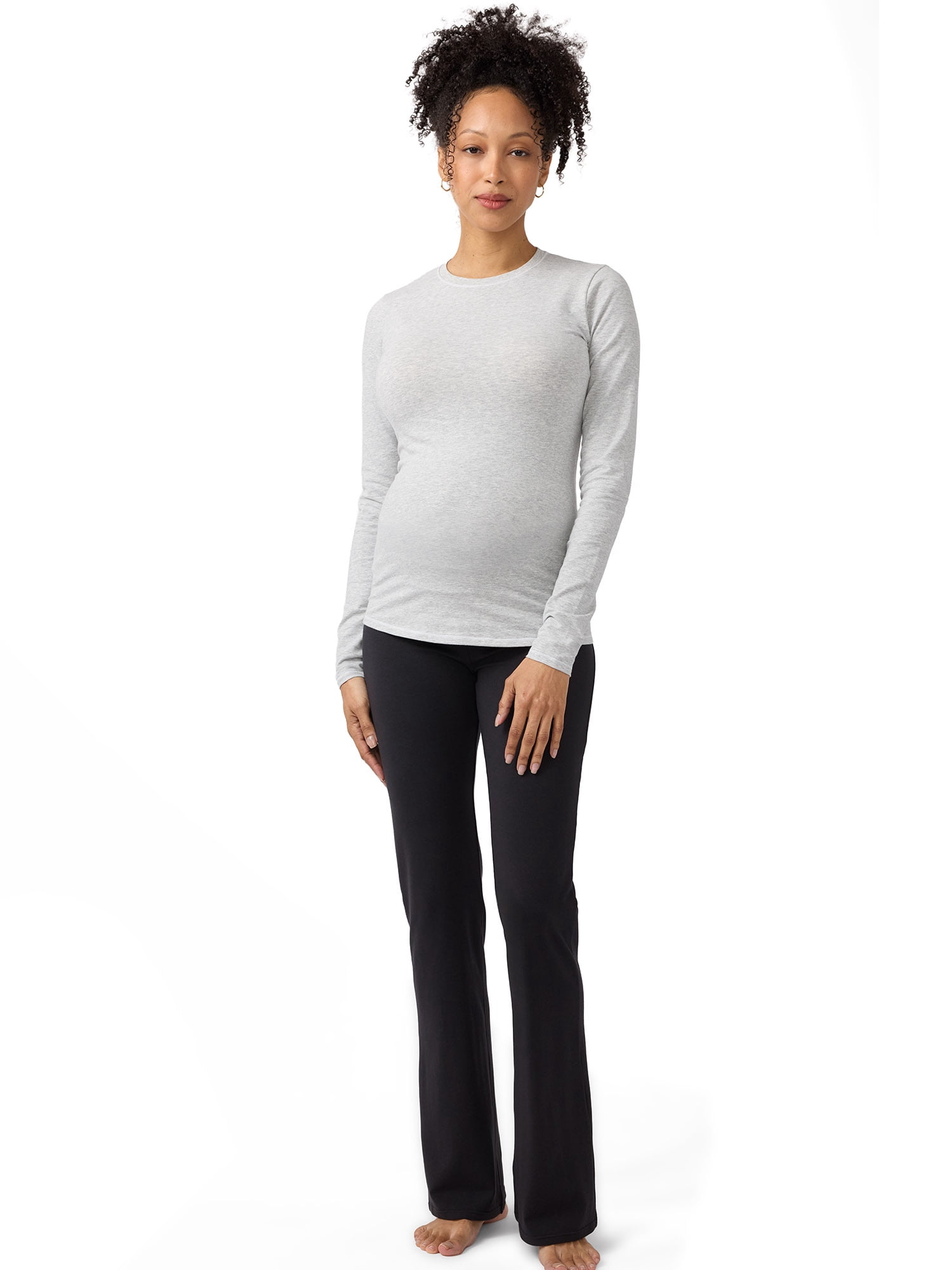 Ingrid & Isabel For Every Belly Women's Maternity Cotton Stretch Jersey Long Sleeve T-Shirt, Sizes S-XXXL