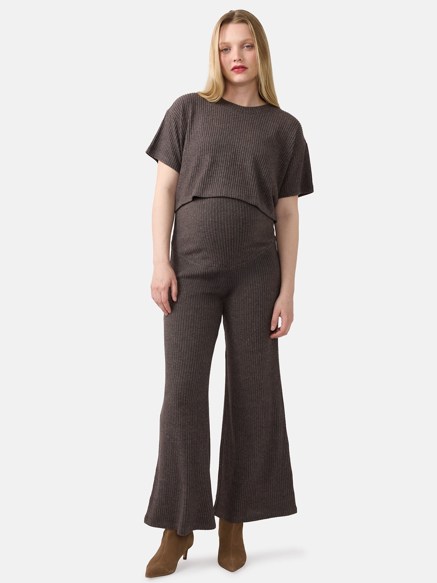 Ingrid & Isabel For Every Belly Women's Maternity Ribbed Pants, 29'' Inseam, Sizes S-XXL