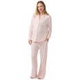 thumbnail image 1 of Ingrid & Isabel For Every Belly Women's Maternity Long Sleeve Button Down Shirt & Open Leg Pajama Set, Sizes S-XXXL, 1 of 12