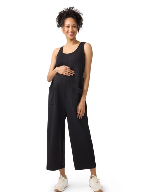 Women’s Maternity Pocket Knit Jumpsuit, Sizes S-XXL