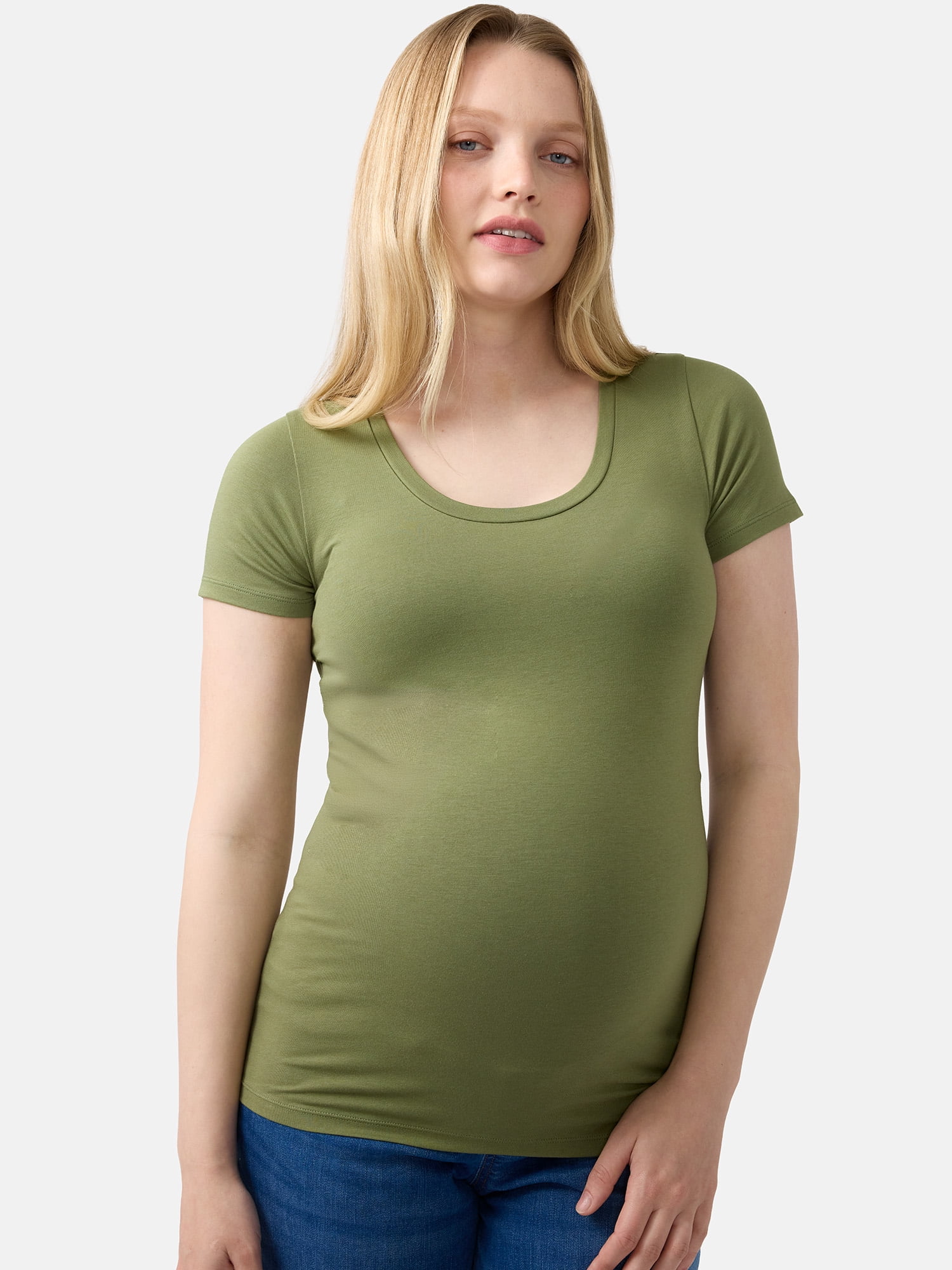 Ingrid & Isabel For Every Belly Women’s Maternity Fitted Scoop Tee, Sizes S-XXL