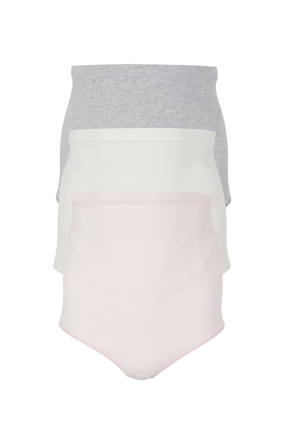 Women's Maternity Cotton Jersey High Waisted Brief Panties, 3-Pack, Sizes XS-4XL