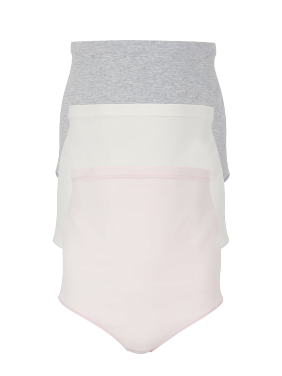 Women's Maternity Cotton Jersey High Waisted Brief Panties, 3-Pack, Sizes XS-4XL