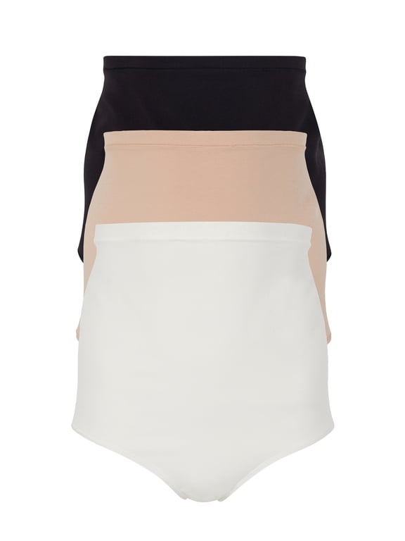 Women's Maternity Cotton Jersey High Waisted Brief Panties, 3-Pack, Sizes XS-4XL