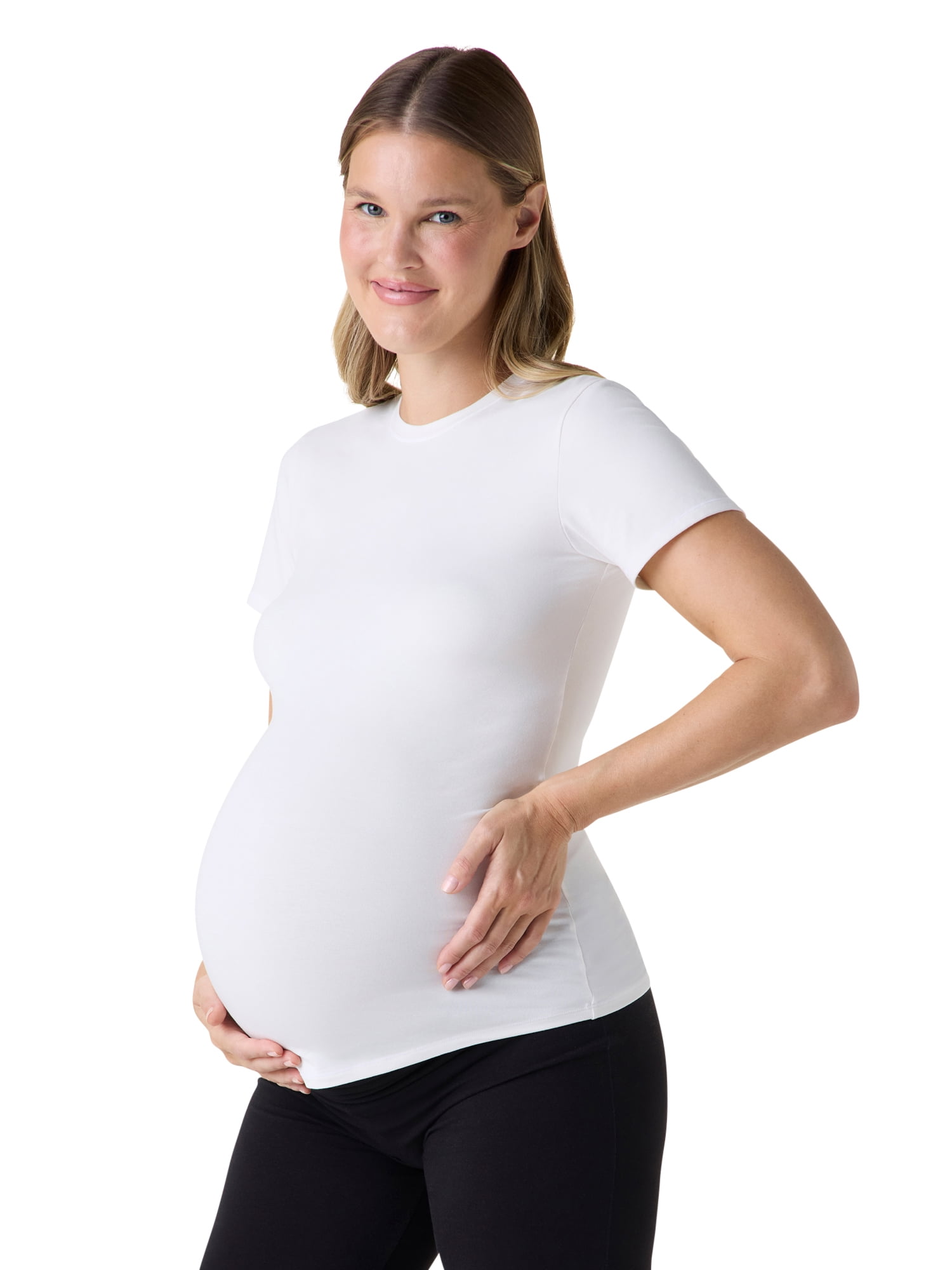 Ingrid & Isabel For Every Belly Women's Maternity Cotton Jersey Short Sleeve Shirt, Sizes S-XXXL