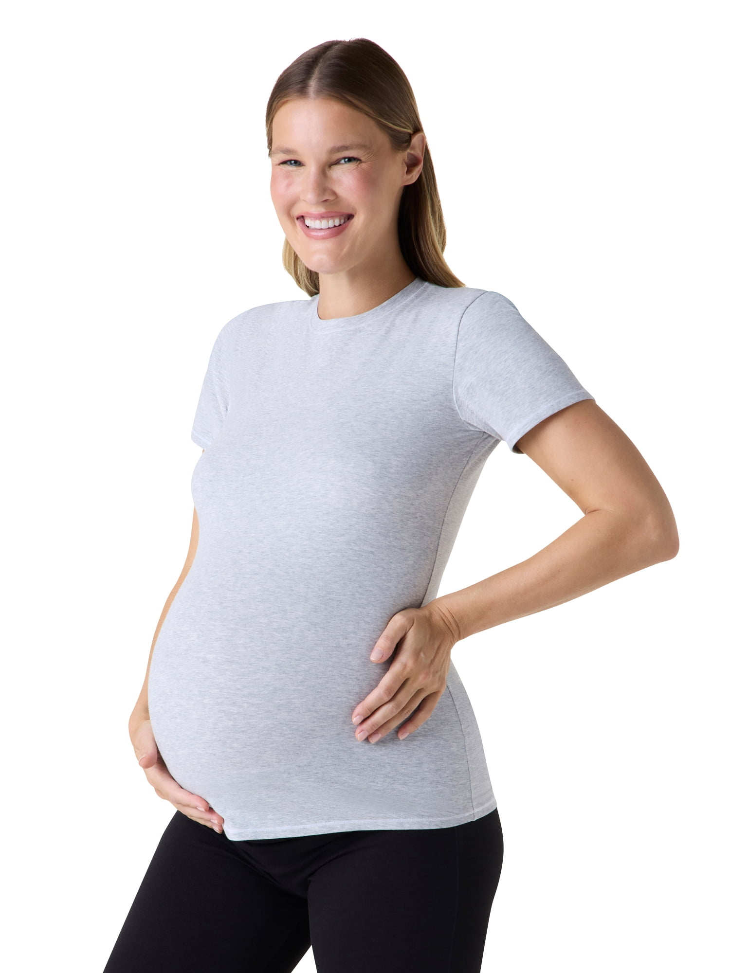 Ingrid & Isabel For Every Belly Women's Maternity Cotton Jersey Short Sleeve Shirt, Sizes S-XXXL