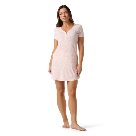 Ingrid & Isabel For Every Belly Women's Maternity Ribbed Henley T-Shirt Dress, Sizes S-XXXL