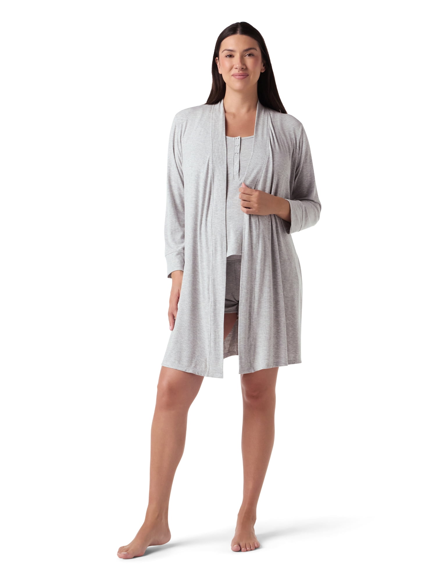 Women's Maternity Ribbed Robe, Sizes S-XXXL