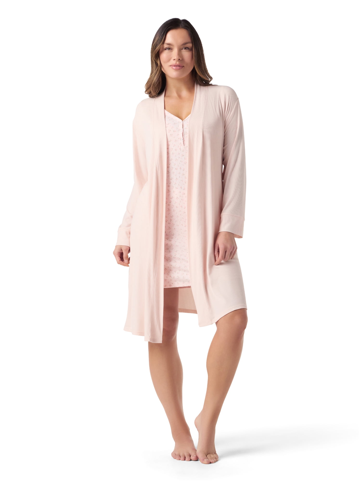 Ingrid & Isabel For Every Belly Women's Maternity Ribbed Robe, Sizes S-XXXL