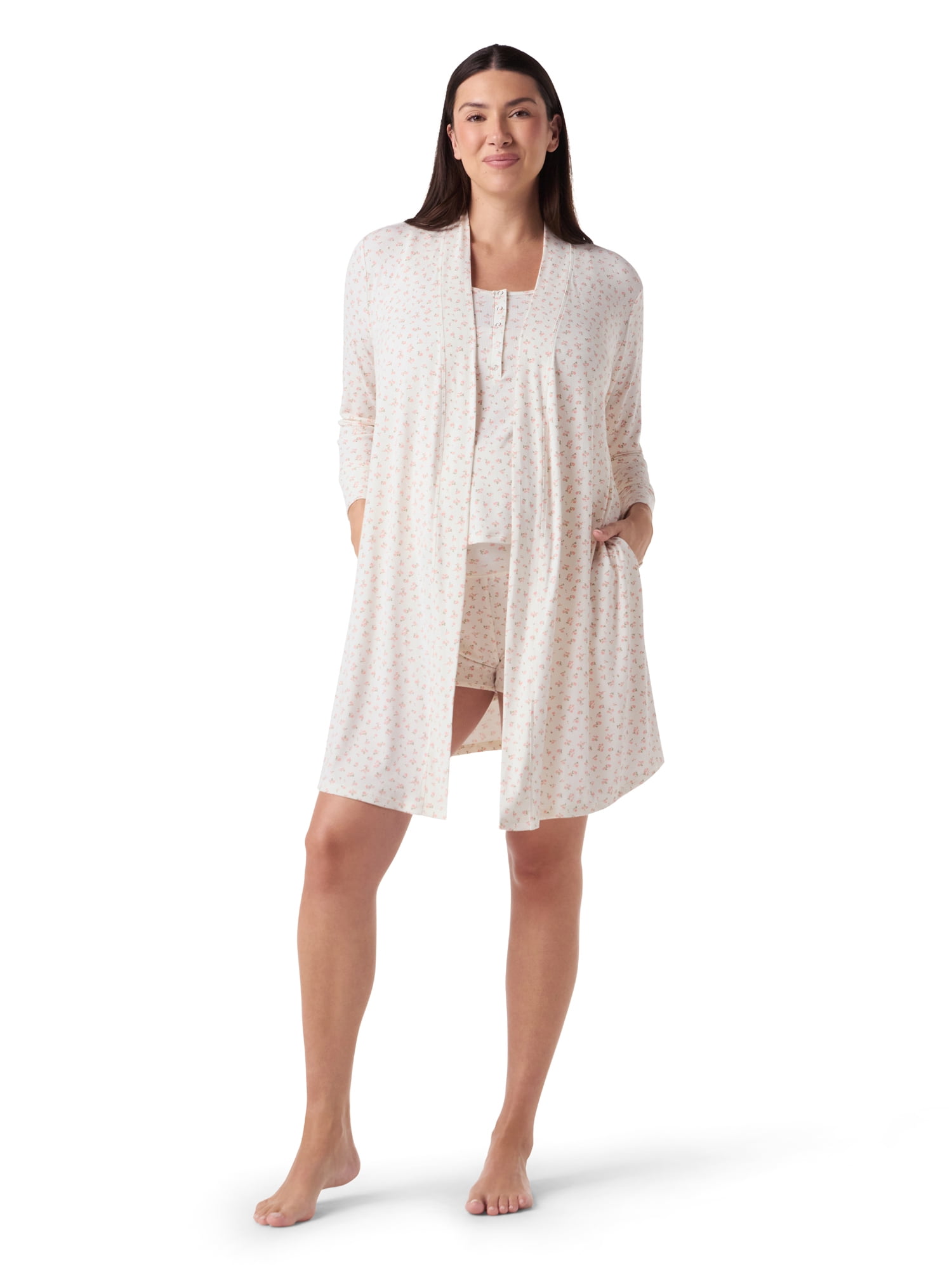 Ingrid & Isabel For Every Belly Women's Maternity Ribbed Robe, Sizes S-XXXL