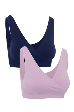 Women's Maternity & Nursing Seamless Crossover Bra, 2-Pack, SizesXS-4XL