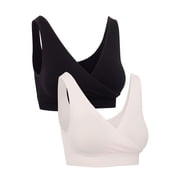 Women's Maternity & Nursing Seamless Crossover Bra, 2-Pack, SizesXS-4XL
