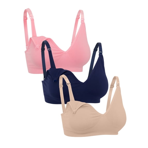 Ingrid & Isabel For Every Belly Women's Maternity & Nursing Seamless, 3-Pack Bra, SizesS-XXXL