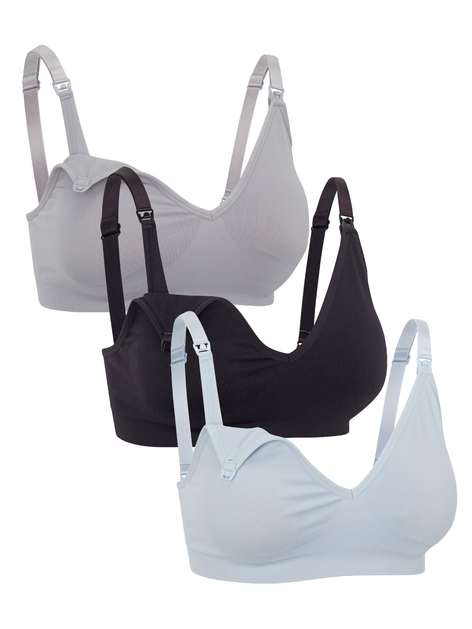 Ingrid & Isabel For Every Belly Women's Maternity & Nursing Seamless, 3-Pack Bra, SizesS-XXXL