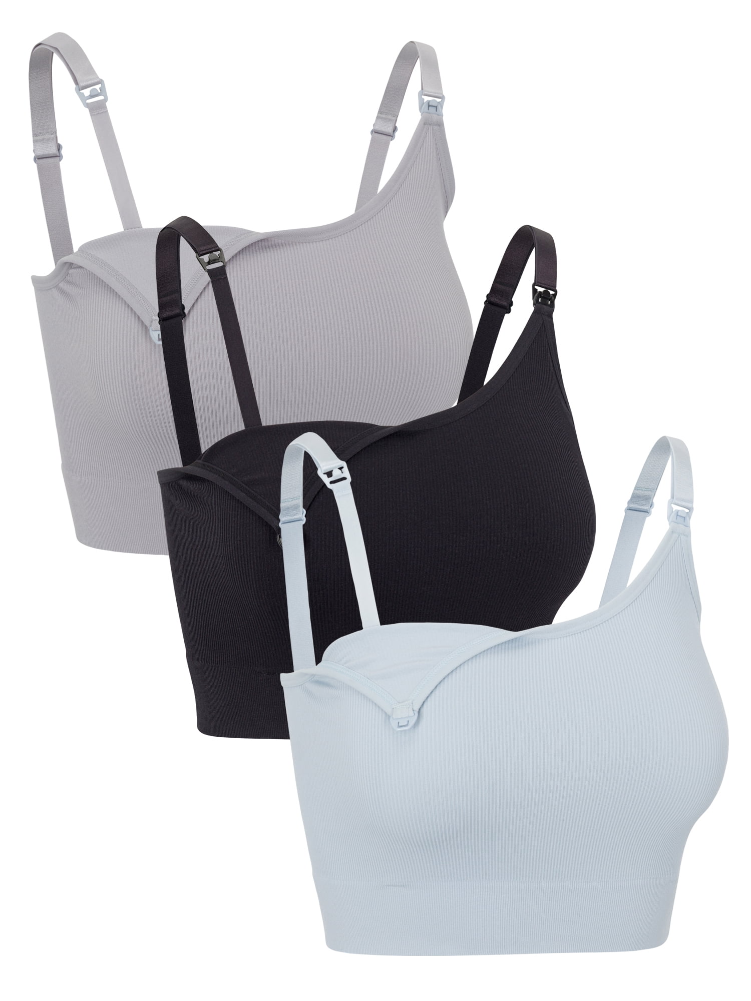 Ingrid & Isabel For Every Belly Women's Maternity Seamless Nursing Cami Bra 3pk, Sizes S-XXXL