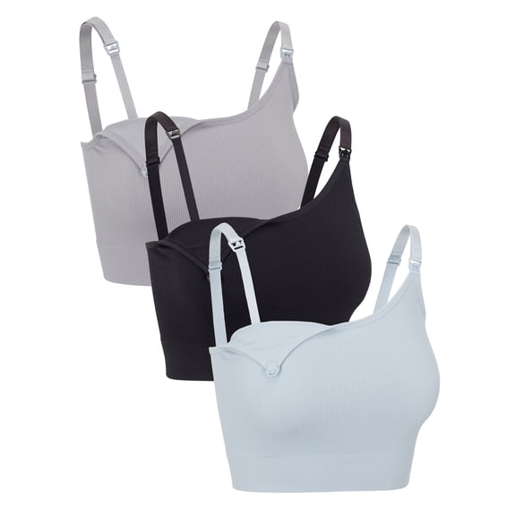 Ingrid & Isabel For Every Belly Women's Maternity Seamless Nursing Cami Bra 3pk, Sizes S-XXXL