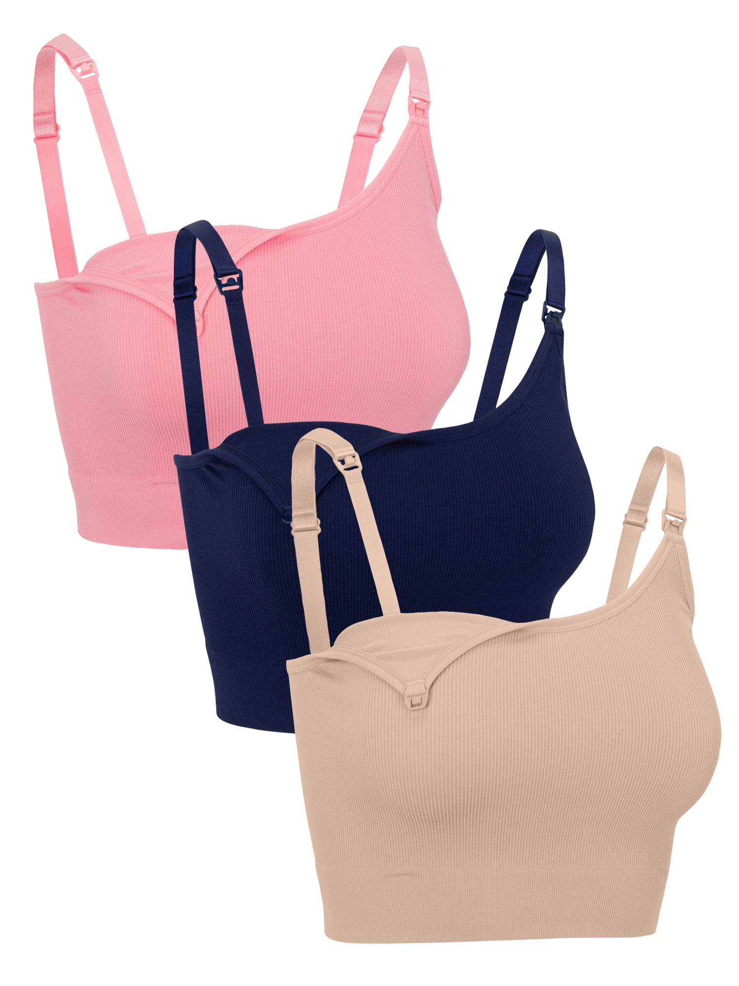 Ingrid & Isabel For Every Belly Women's Maternity Seamless Nursing Cami Bra 3pk, Sizes S-XXXL
