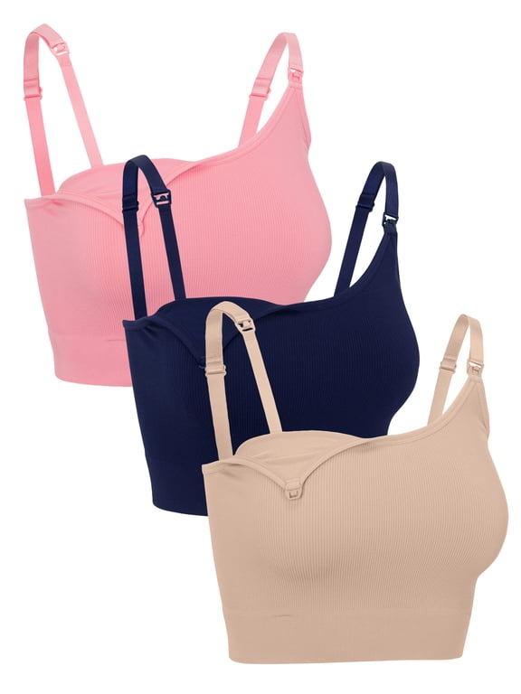 Women's Maternity Seamless Nursing Cami Bra 3pk, Sizes S-XXXL