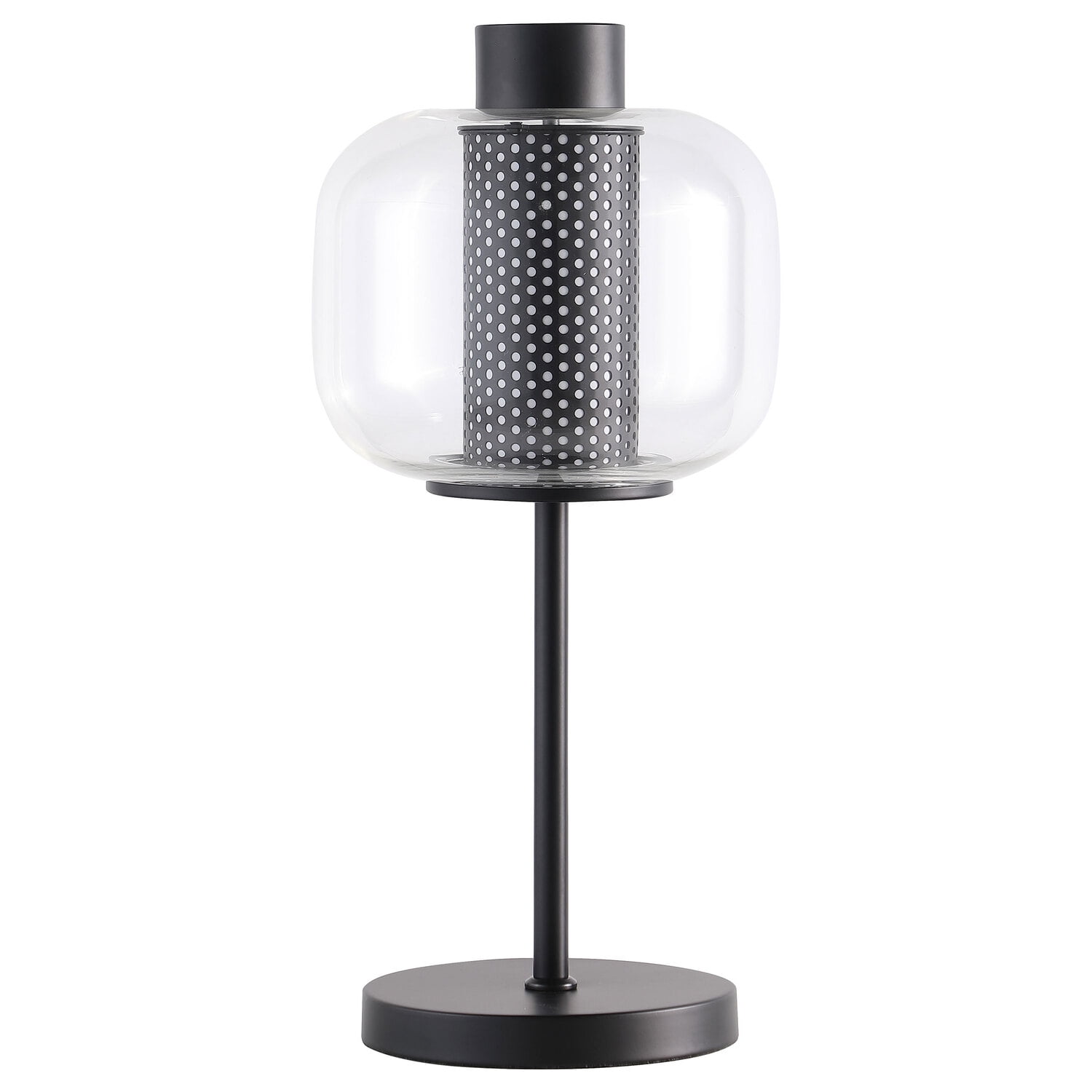 Ingrid Black Metal Mesh and Glass Shade Table Lamp