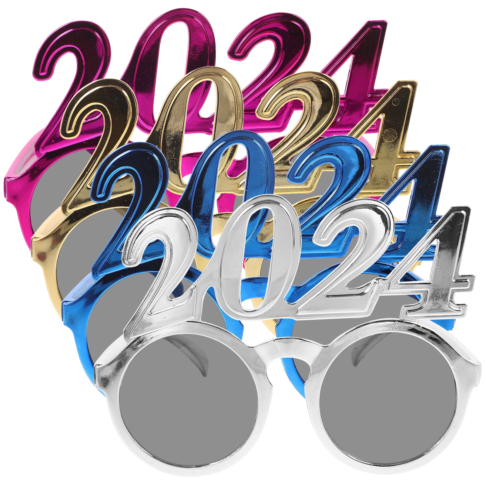 Ingridstore 4pcs Party 2024 Eyeglasses Happy New Year's Eve Glasses