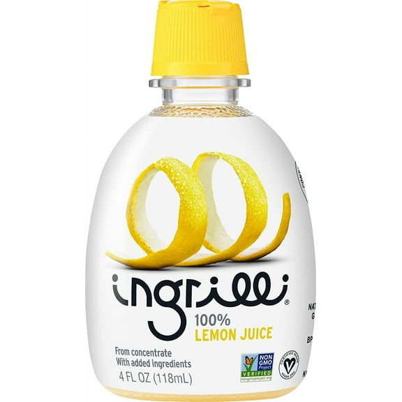 Ingrilli 100% Lemon Juice from Concentrate, 4 Fl Oz Squeeze Bottles (Pack of 3)