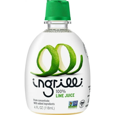 Ingrilli 100% Lime Juice from Concentrate, 4 Fl Oz Squeeze Bottles (Pack of 6)