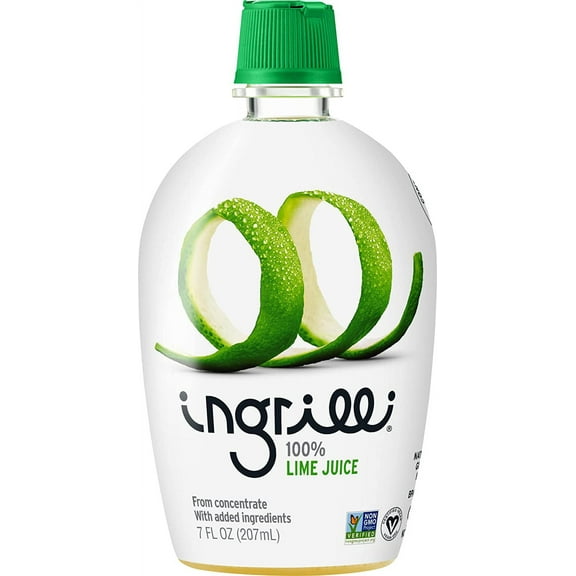Ingrilli 100% Lime Juice from Concentrate, 7 Fl Oz Squeeze Bottles (Pack of 12)