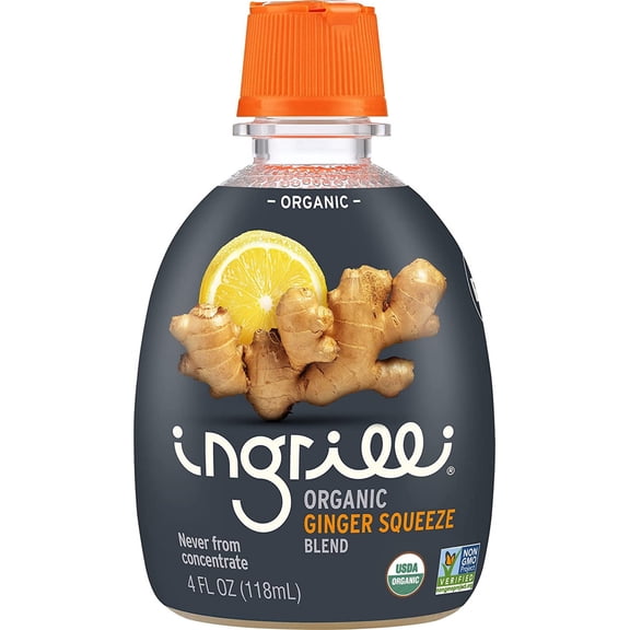 Ingrilli Organic Ginger Squeeze Blend, 4 Fl Oz Bottle (Pack of 3)