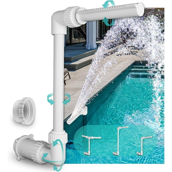 Inground Pool Fountain | Water Sprinkler Pond Swimming Jet Cascade Waterfall Cooling Aerator Accessories Attachment Decorative Sprayer Spout Fall Nozzle Kids Outdoor (Standard)
