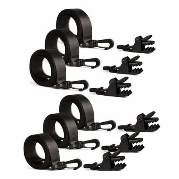Inground Swimming Pool Solar Cover Reel Straps,Including 6 Snap-Lock Solar Cover Clips,6 Pcs Solar Cover Straps