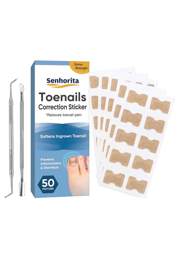 Ingrown Toenail Correction Kit, 50-Piece with Toenail File & Lifter