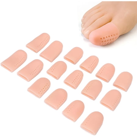 Ingrown Toenail Cover,Toe Cover, 16 Pack Silicone Finger Cot Toe Covers Gel Breathable Toe Sleeves Protectors Finger Support Protector Gloves Toe Sleeves for Missing Ingrown Toenails Finger Cracking