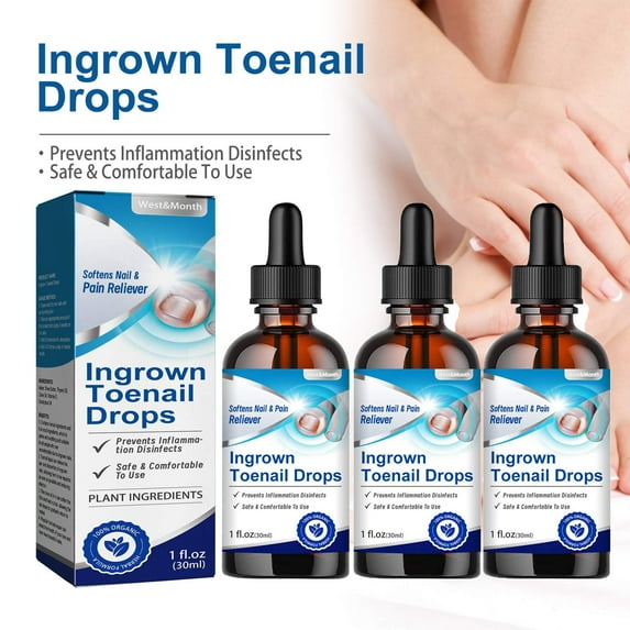 Ingrown Toenail Drops Treatment - Ingrown Toenail Pain Reliever and Softener Kit for Easy Trimming, Nail Care and Treatments