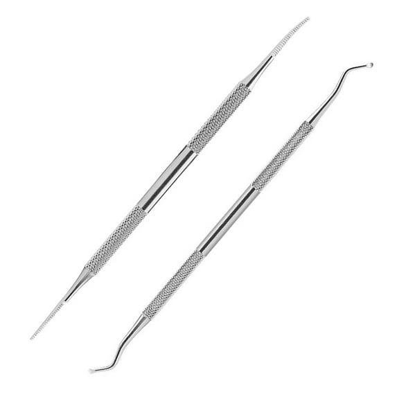 Ingrown Toenail File For Pedicure Accessory, Surgical Safe Nail Treatment Double Stainless Steel For Anti-Skid Design (2PCS)