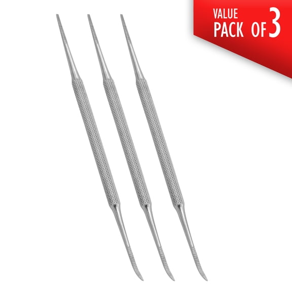Ingrown Toenail File and Lifter Cuticle Pusher and Nail Cleaner, Dual Ended Nail Care Tool, Stainless Steel