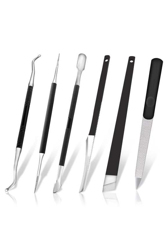 Ingrown Toenail Pedicure Tool Kit 6pcs, Ingrown Toe Nail File and Lifter Nail Pusher Pedicure Knife Set, Sharp Blade Nail Knives Kit Professional, Foot Repair Kit Stainless Steel for Nail Care