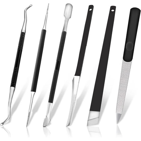 Ingrown Toenail Tool Pedicure Tool Kit 6pcs, Ingrown Toe Nail File and Nail Lifter Cuticle Pusher Pedicure Set, Sharp Blade Pedicure Knives Kit Professional, Foot Repair Kit Stainless Steel