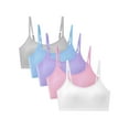thumbnail image 1 of Ingzy 5-pack Girls Cotton Training Bra for Teens with Adjustable Straps & Fixed Padding, Wireless First Bras for Juniors 10-18 Years, 1 of 7