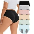 thumbnail image 1 of Ingzy 6-pack Womens Period Underwear Leak-Proof Briefs Soft Cotton Postpartum Menstrual Panties, 1 of 8