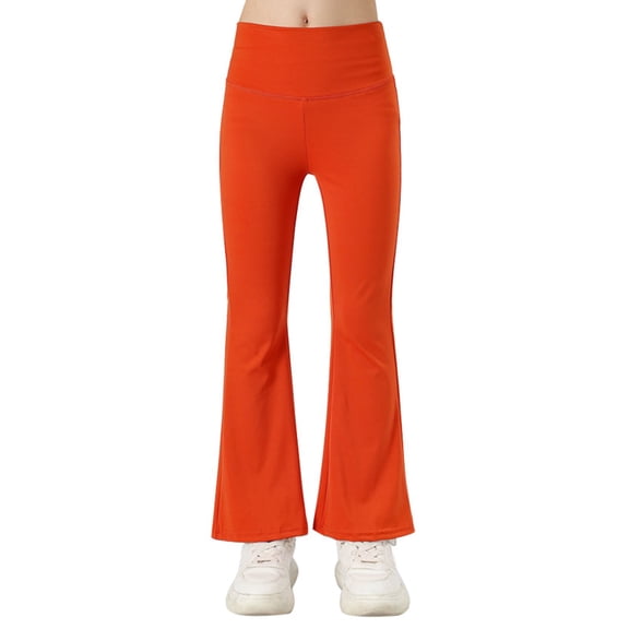 Ingzy Girls High Waisted Leggings Flare Pants Kids Yoga Pants Athletic Activewear Youth Bell Bottoms Casual Pants
